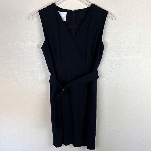 Akris Black Belted Career Business Dress Size 6 - Picture 1 of 10